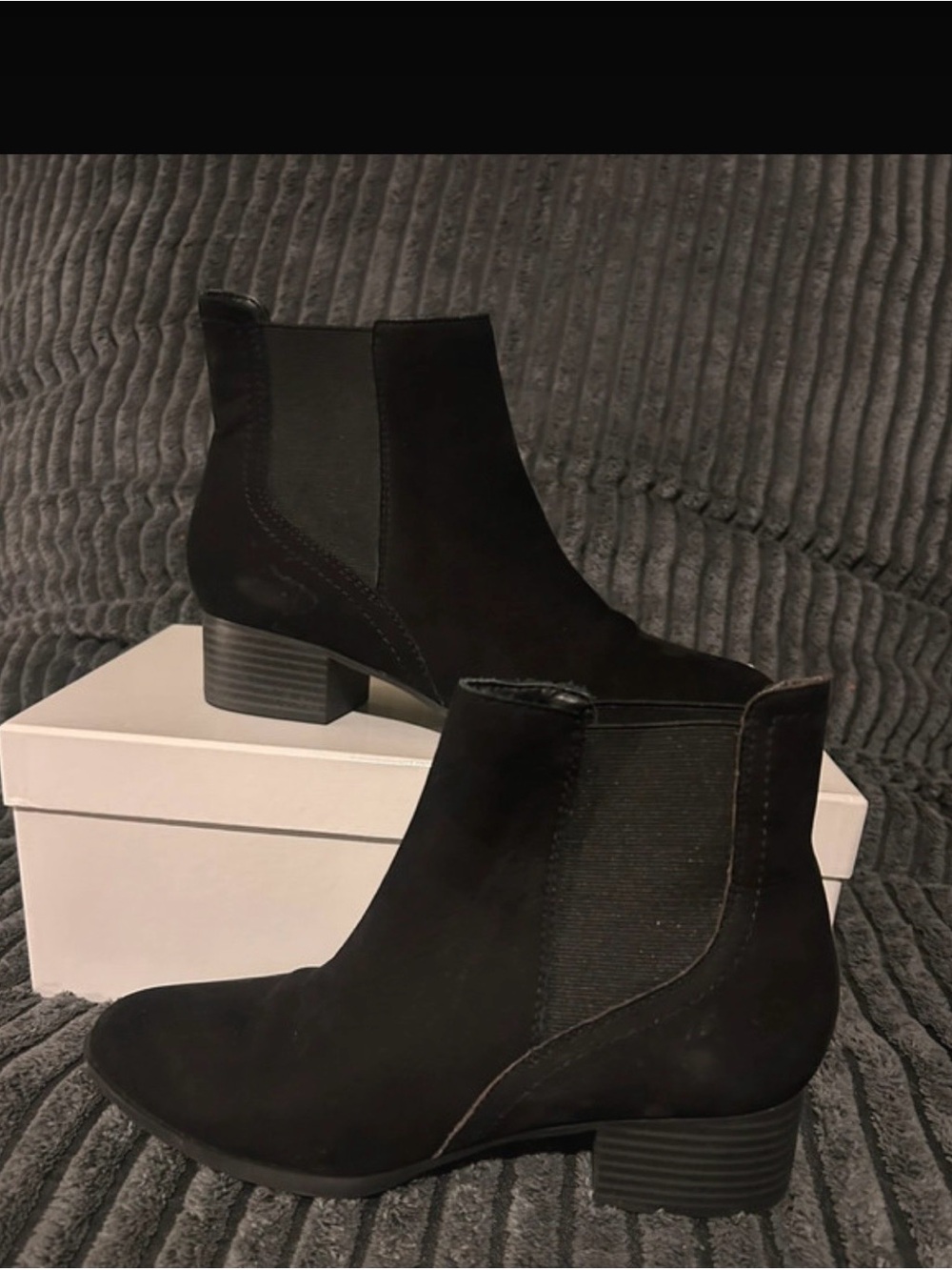 Alex Marie Black Suede Chelsea Ankle Boots